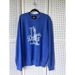 Majestic Threads XL L.A. Dodgers Baseball Pullover Sweatshirt Blue Soft